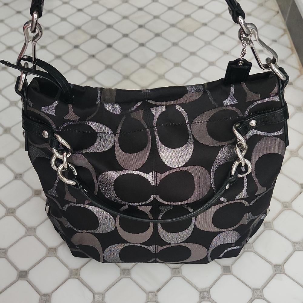 Coach Purse Silver Logo